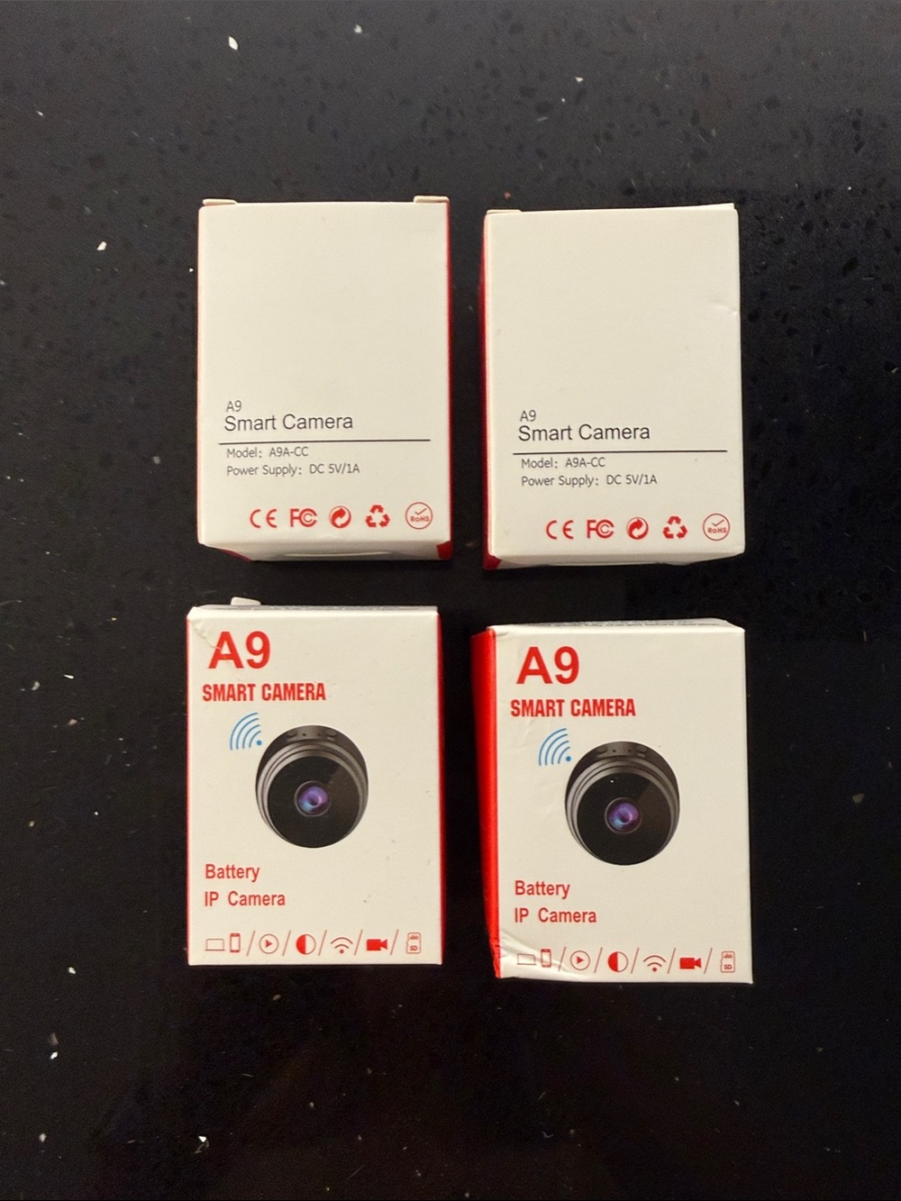 NIB A9 Smart Camera - White and Red Battery IP Camera